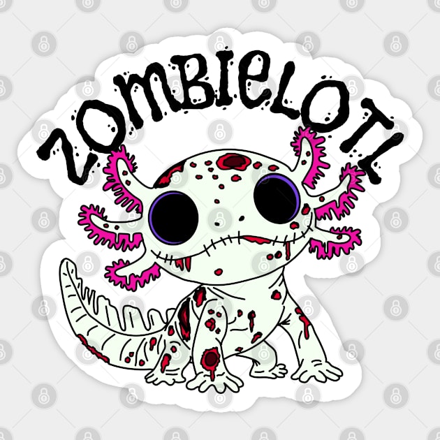 Zombie Axolotl Sticker by H. R. Sinclair